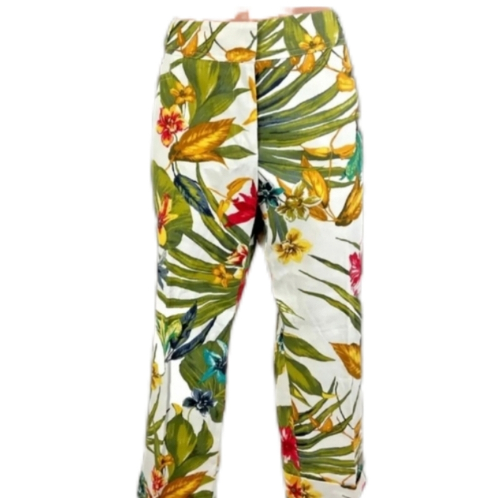 -- Cache Multicolor Leaf Print Pants - image 1